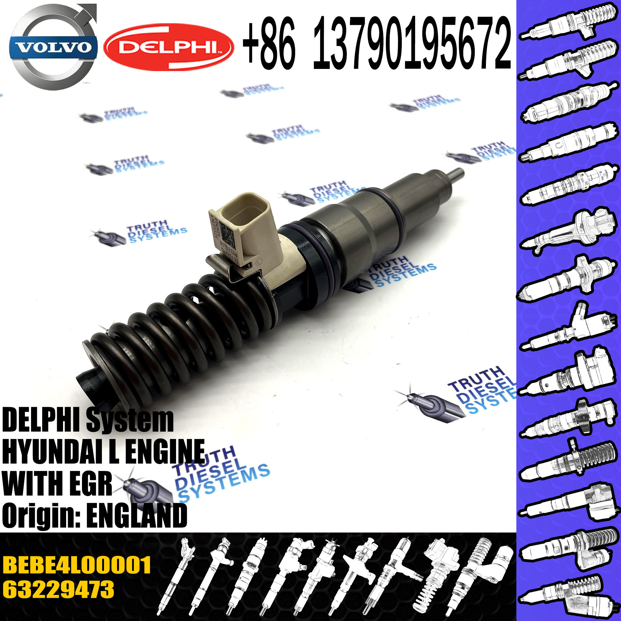 4 Pin DELPHI Fuel Injector BEBE4L00002 BEBE4L00001 Electronic Unit Injector