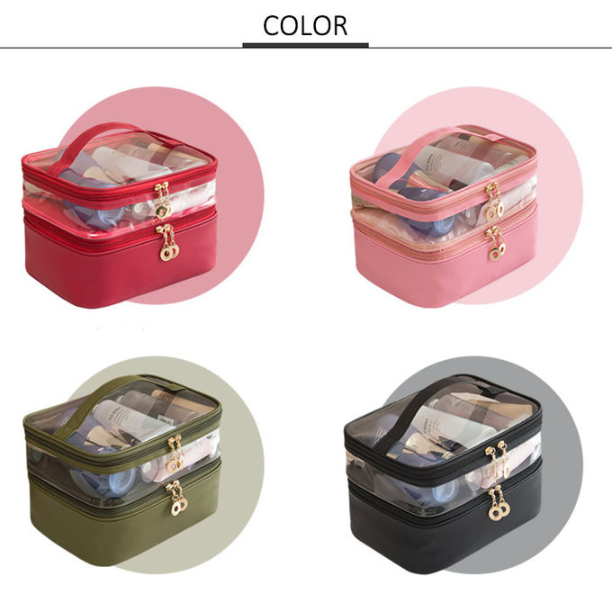 Large Capacity Portable Waterproof PVC Cosmetic Case