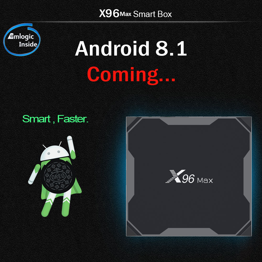 X96 MAX TV Box Amlogic S905X2 / Android 8.1 / USB3.0 / VP9- Black 2GB DDR4+16GB ROM US PLUG