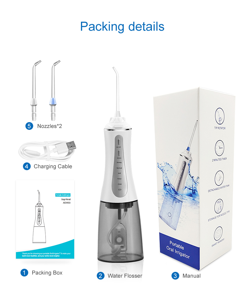 30 - 120PSI Powerful Water Flosser Electric Portable Rechargeable IPX7