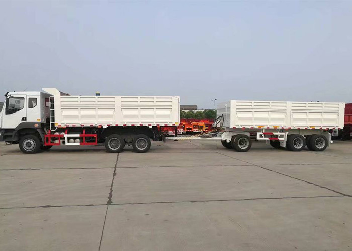 30ft Bulk Cargo Drawbar Full Trailer With Rail Side Wall And Cargo Fence
