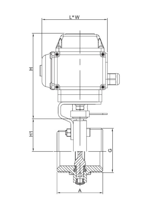 Electric operated Threaded Butterfly Valve -3A Series