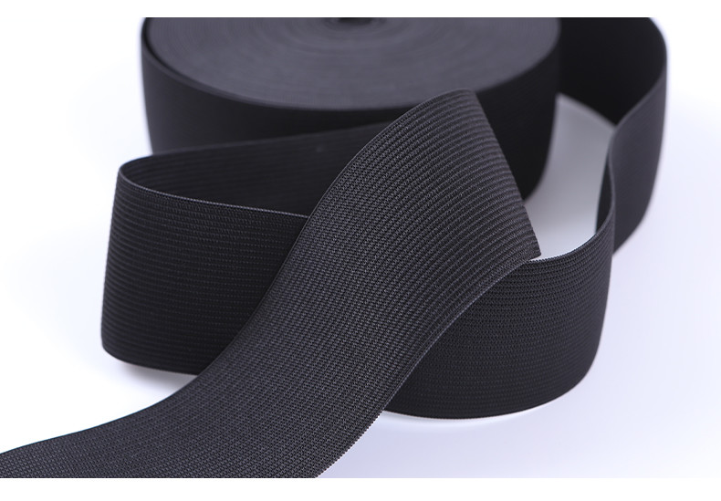 Large Stock Cheap 2 Inch Black Polyester Knitted Elastic For Garment