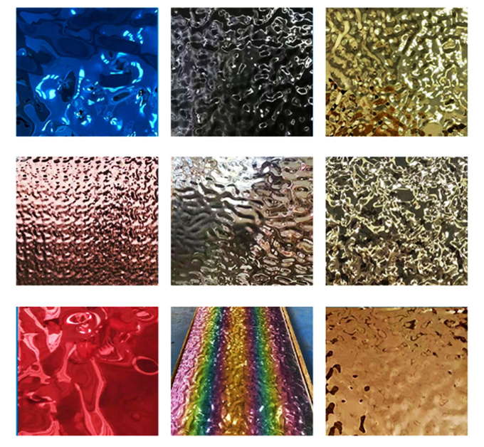1219mm ecorative Water Wave Effect Stamped Steel Sheet Hammered Stainless Steel Ceiling Panel