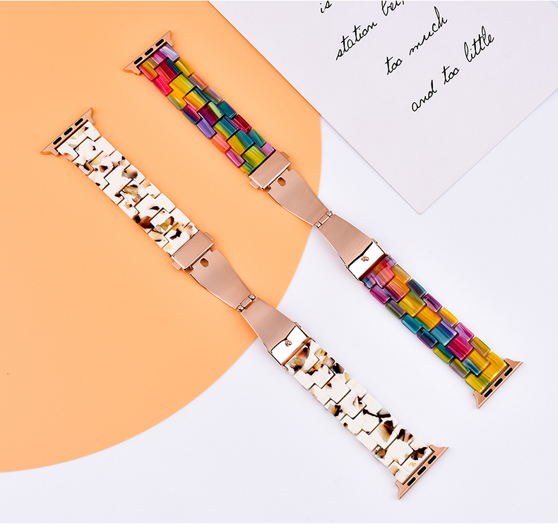 Easy Release Dazzle Color Resin Watch Strap 38mm 42mm