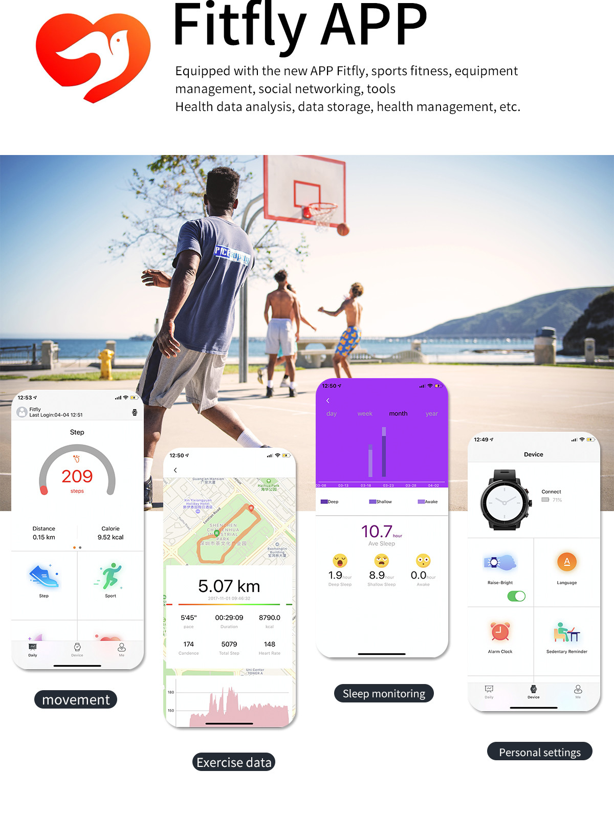 AW9 Heart Rate Blood Pressure Sports Smart Watch Waterproof
