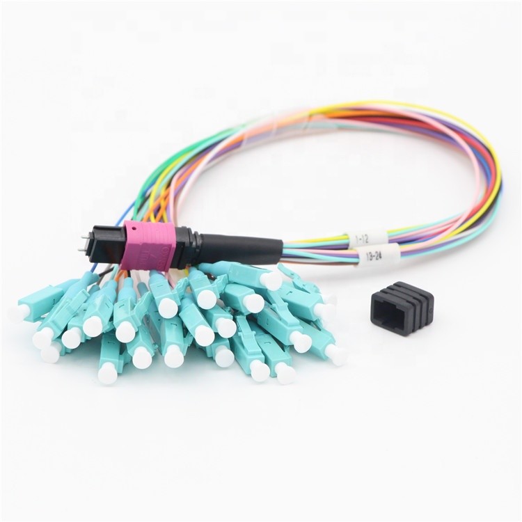Data Center MPO MTP Patch Cord OM4 24 Core 0.9mm Breakout 0.5M High Density Cabling Solutions