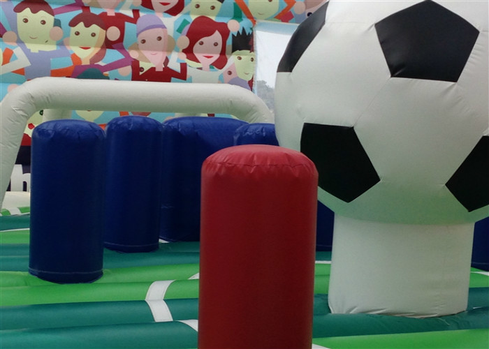 Big Football Station Kids Inflatable Playground , Big Party Inflatable Football Court