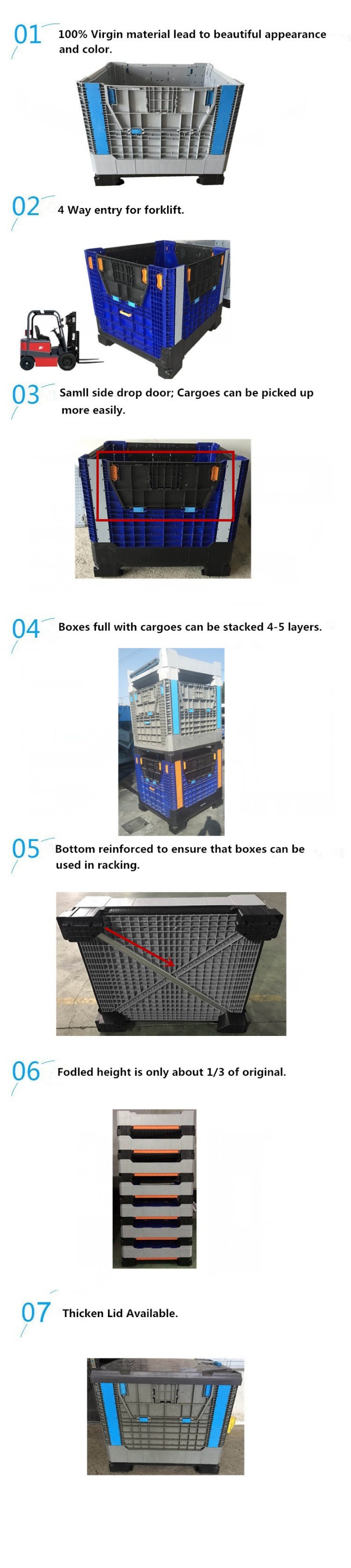 1200x1100 Plastic box foldable pallet container logistics packaging pallets boxes
