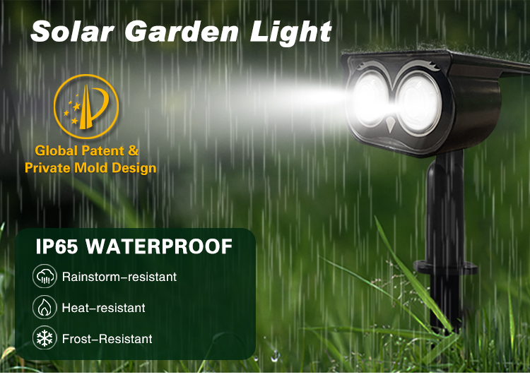 Ip65 90LM Solar Landscape Lamps Outdoor Bright Wall Owl Shape