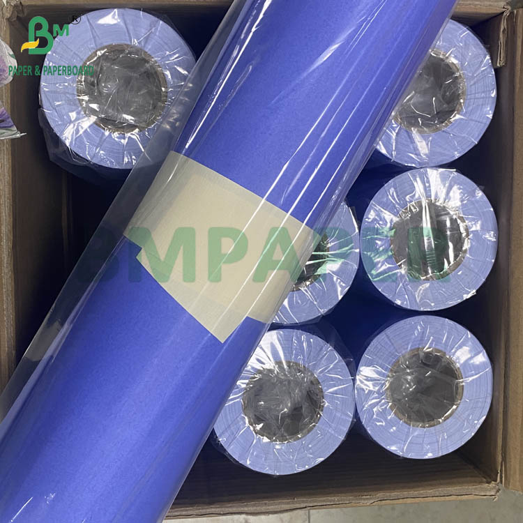 80gsm Digital Plotter Paper Rolls Wide Format Colored Purple Blue 35" X 300ft