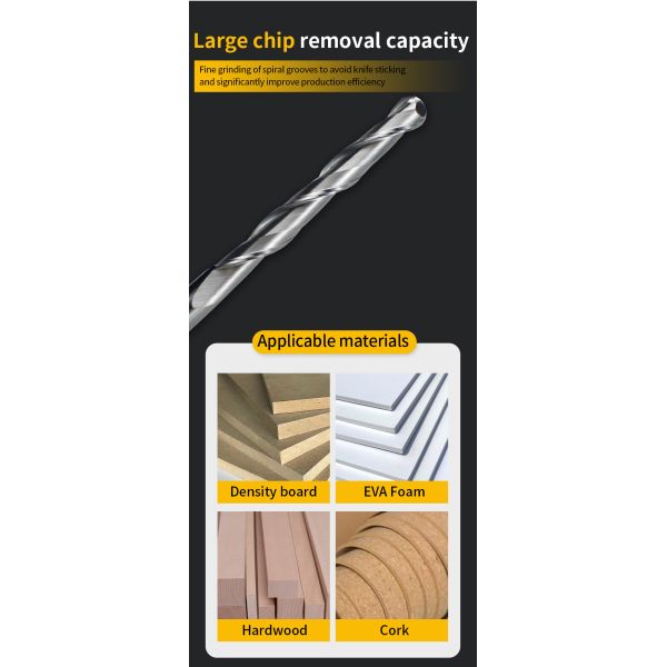 2F Solid Carbide Ball Nose End Mill for Wood Carving with OEM Support
