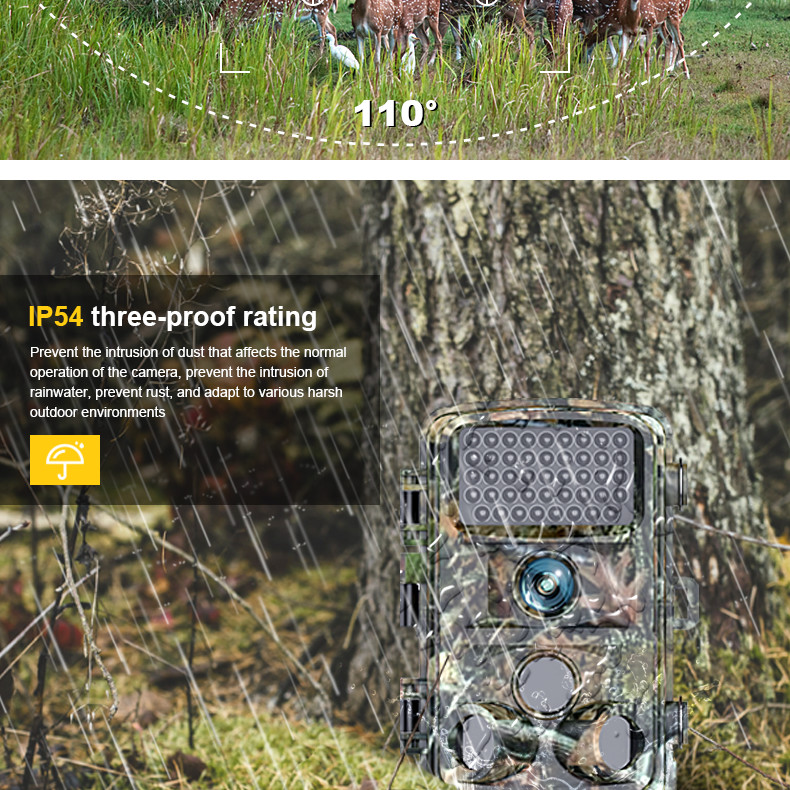 16mp 1080p Hunting Game Camera P65 Waterproof 100ft Trail Night Vision Infrared