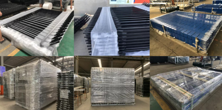 Pvc Coated Angle Bar Steel Palisade Fencing 1.8*2.4m D Pale For Residential