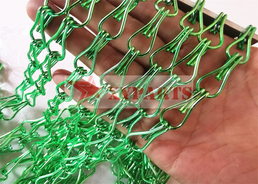 Colorful Double Hooks Aluminum Chain Link Curtain With Customized Dimension