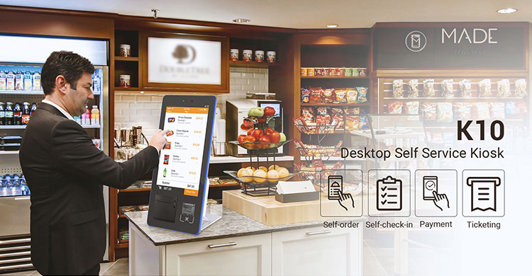 15.6 Inch Self Service Ordering Kiosk , Online Payment Machine for Restaurant