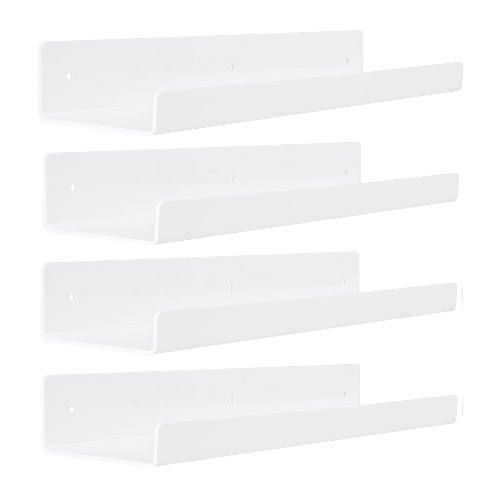 Wall Mounted 30cm Acrylic Shelf Bracket U Shaped Acrylic Book Holder Handmade