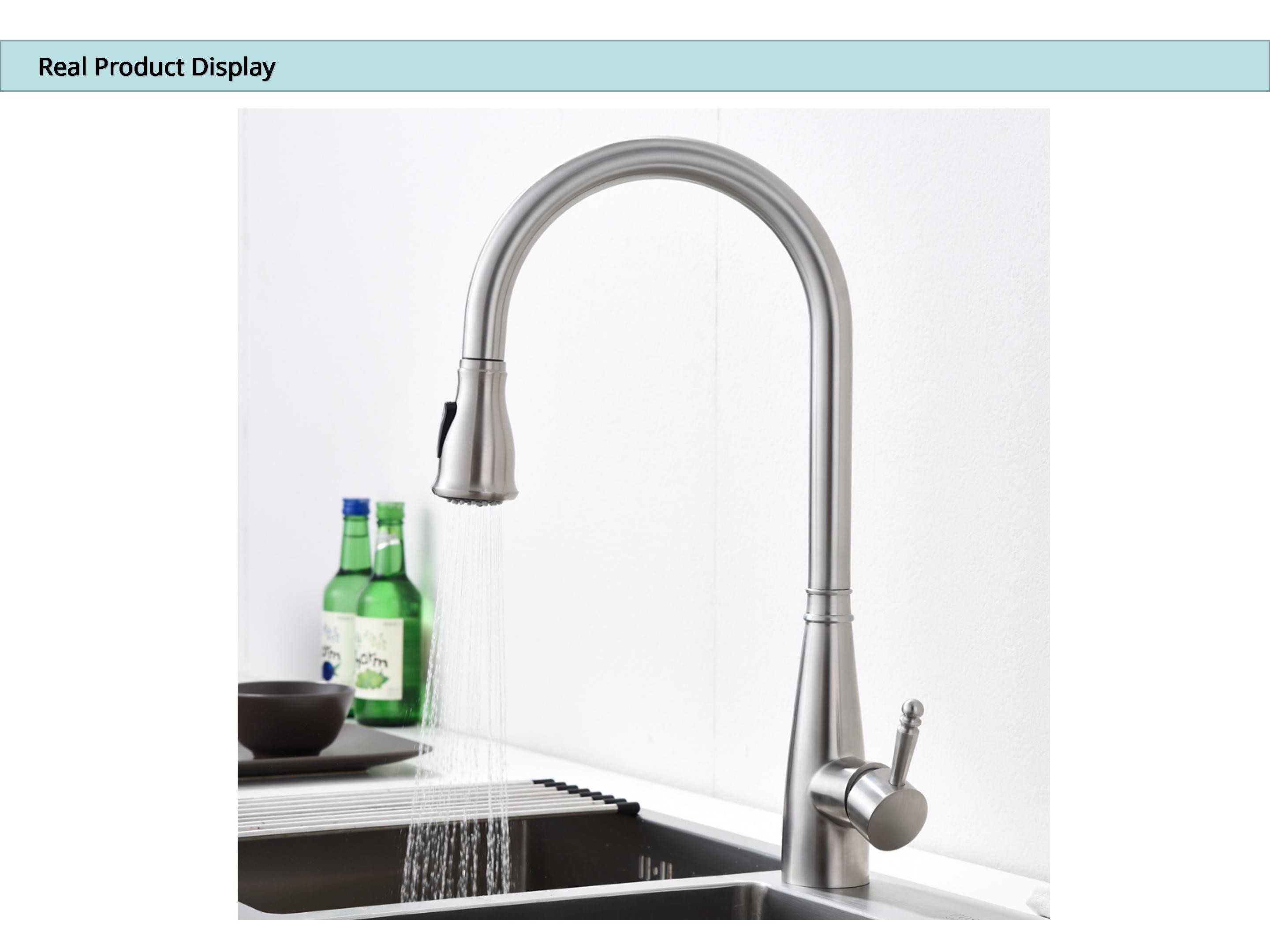 Two Mode Sprayer Kitchen Bar Faucets SUS304 Stainless Steel Touch Control Taps