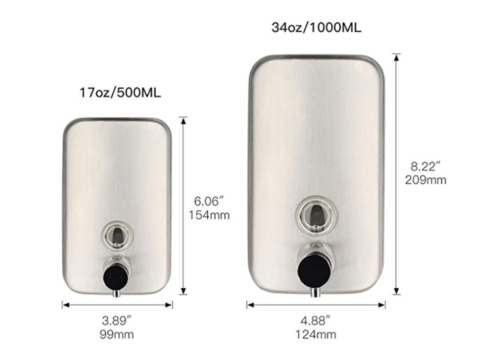Stainless Steel No Drill Bathroom Manual Liquid Soap Dispenser