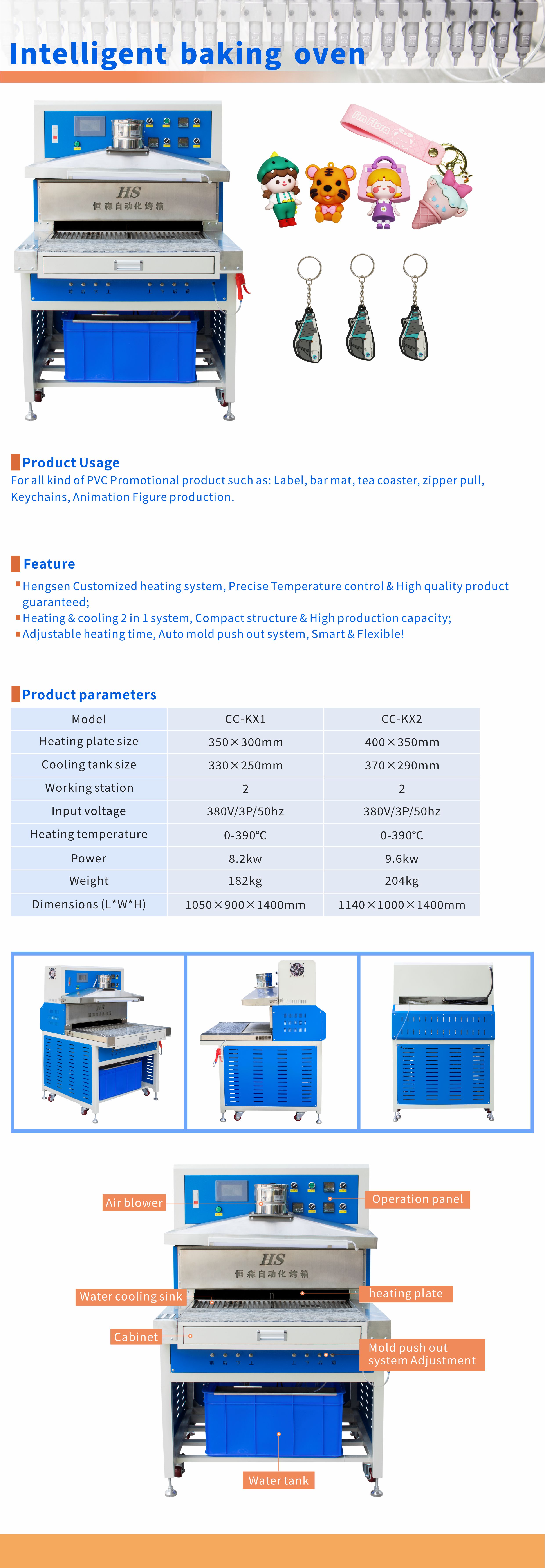 High Capacity Commercial PVC Baking Oven For Keychain Making Machine