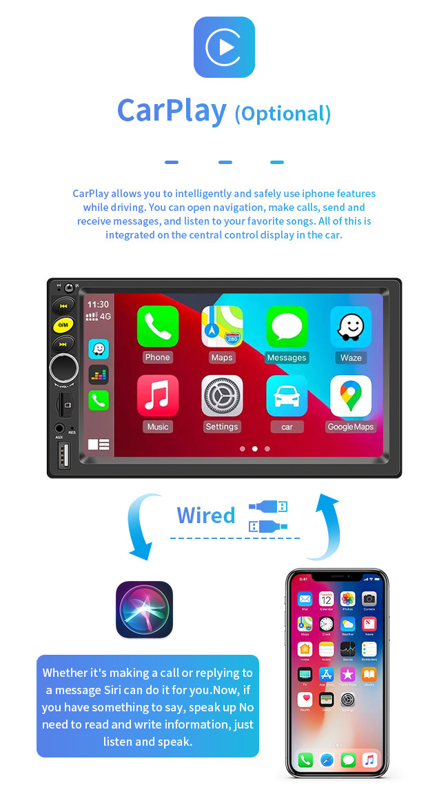 7 Inch Car Mount Tablet FS07W Private Version MP5 Wireless Carplay