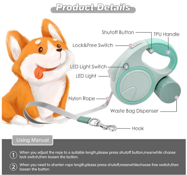Foam Handle Reflective Dog Leash Heavy Duty Custom Braid Nylon Pet Dog Leash Rope