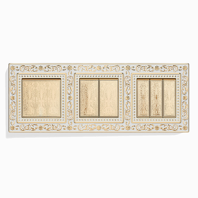 86 Gold White Brass Wall Switches , 220V Vintage Light Switch 91.2mm