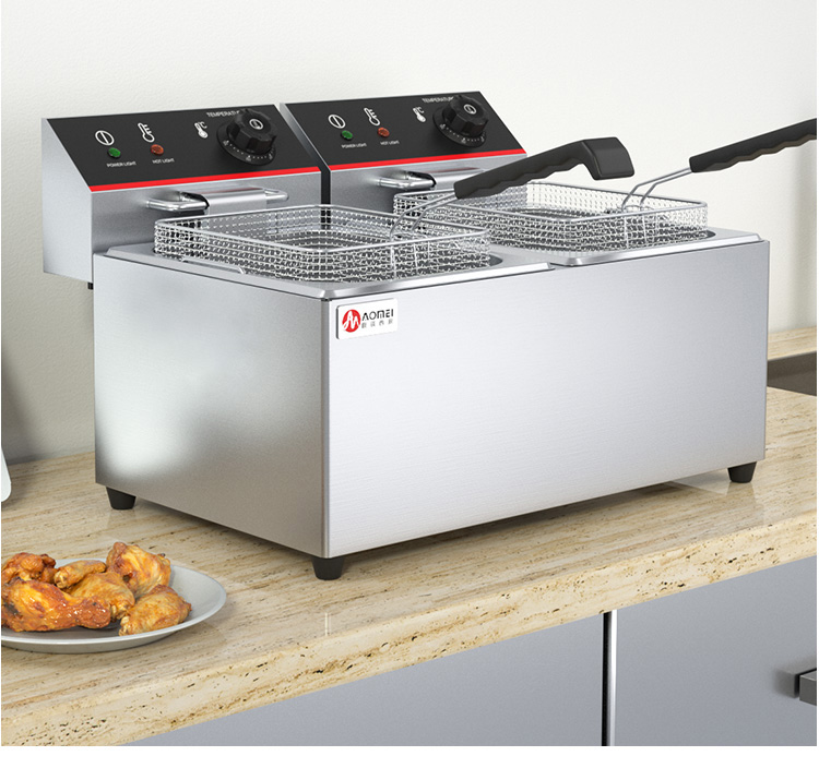 Overheat Protection 2-Tank 2-Basket Automatic Fryer Machine for Restaurant Equipment