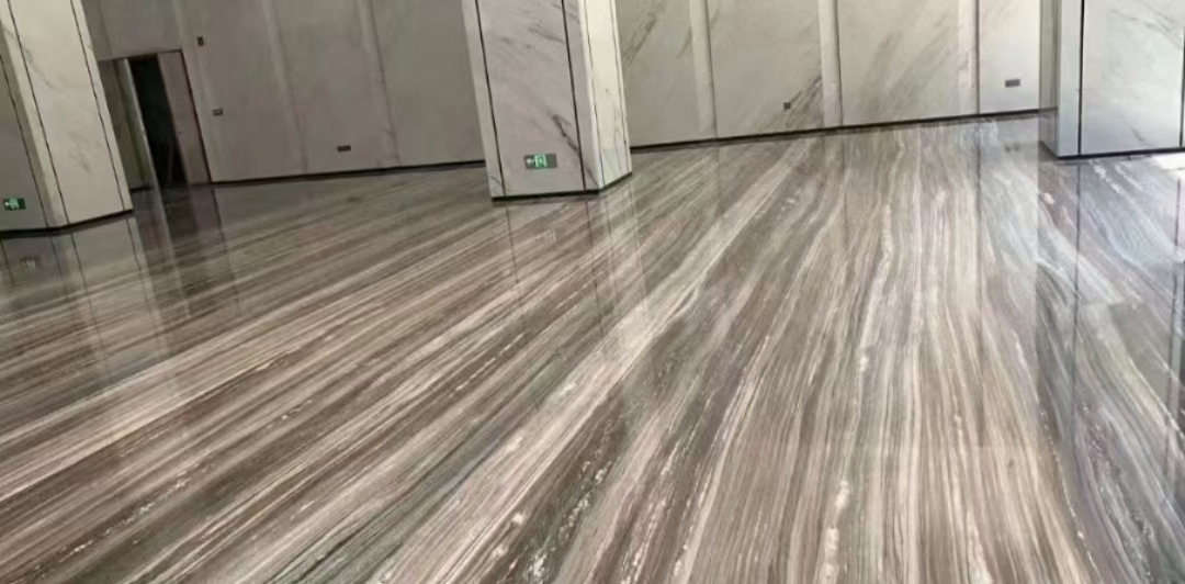 Hotel Stair Step and Floor Decoration Italy Natural Brown Marble Tiles with River Vein