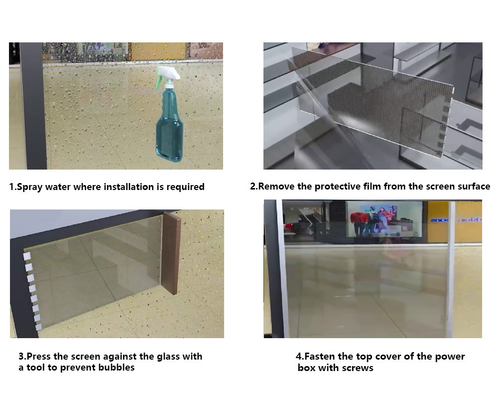 Indoor Full Color Flexible Transparent LED Film Screen Indoor P6 Transparent Film LED Display Screen