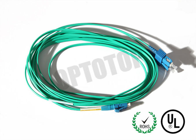 SM Lc Sc Fiber Patch Cord 2F ZIP 2MM Corning SMF-28 ULTRA , Green Jacket