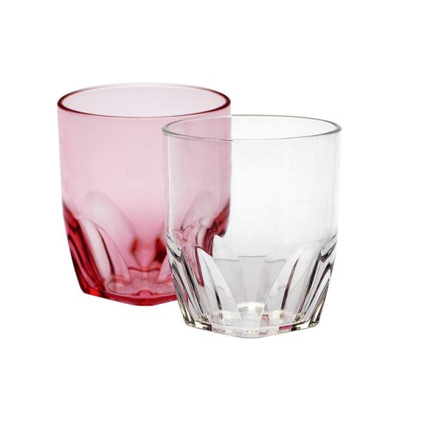 Reusable San Plastic Whisky Glasses 12oz Acrylic Drink Glasses Tumblers Flat
