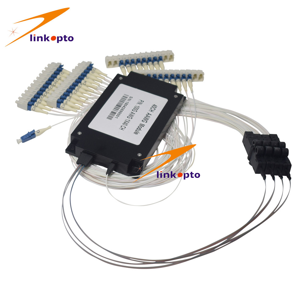 Low insertion loss 3.5db for the Gaussian 48CH AAWG Dwdm Multiplexe 100GHZ Customized