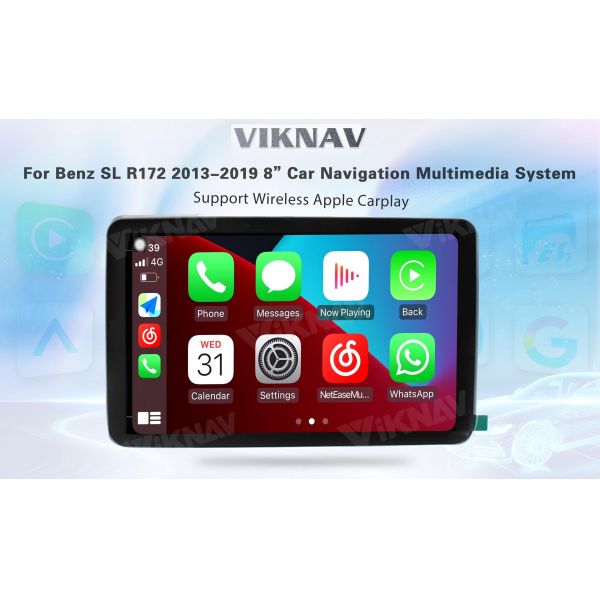 Viknav 8Inch Android Car Radio With Screen Multimedia Player For Mercedes Benz SL SLK SLC R172 2013-2019 GPS 2Din NTG5.0
