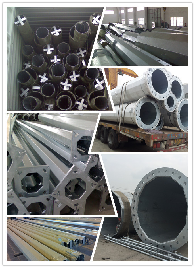 Overlap / Flangeconnection Tapered galvanized Steel Poles 2mm - 6mm