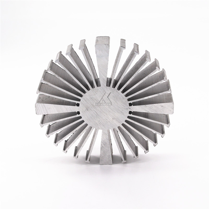 Cylindrical Round Shape Aluminum Extrusion Heat Sink Profiles 6063 T5 Alloy