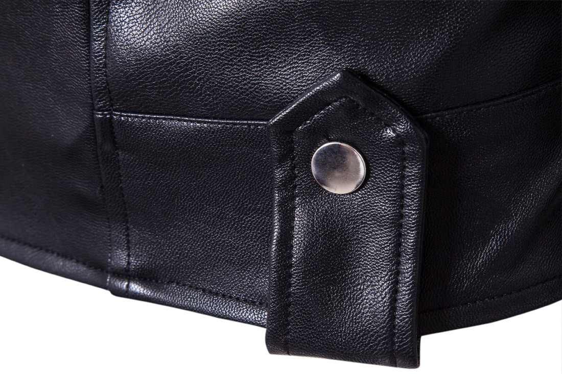 OEM classic popular best quality solid color slim fit men moto leather jacket