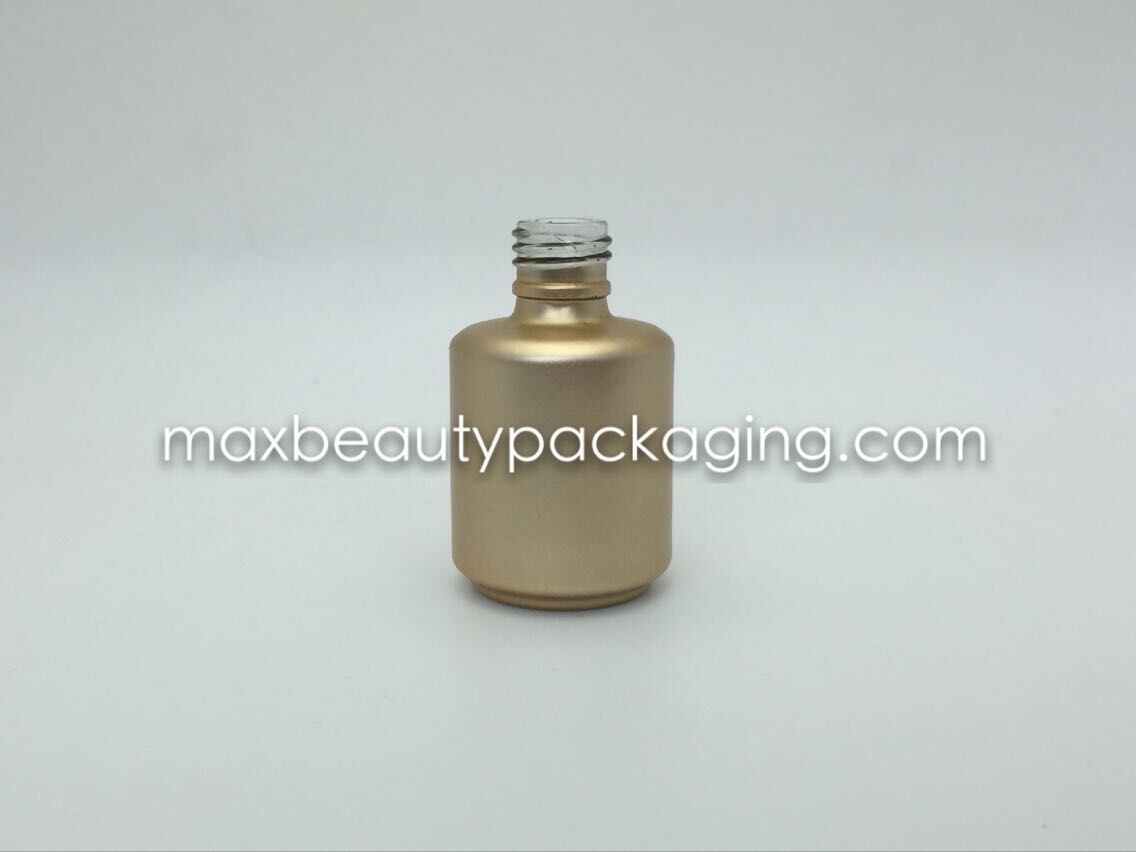 high quality powder coating gel bottle and uv matte gold finish coating 15ml round shape nail polish packaging