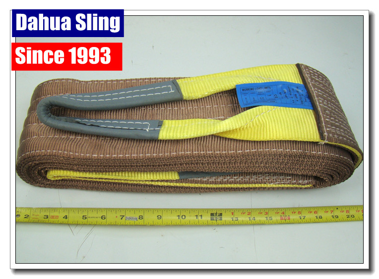 Light Duty Flat Lifting Slings Industrial Lifting Belt 4800 Lb Basket Capacity