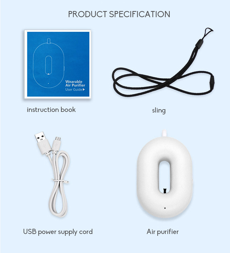 UV Portable Mini Air Purifier Necklace 5V FCC Personal Ionizer