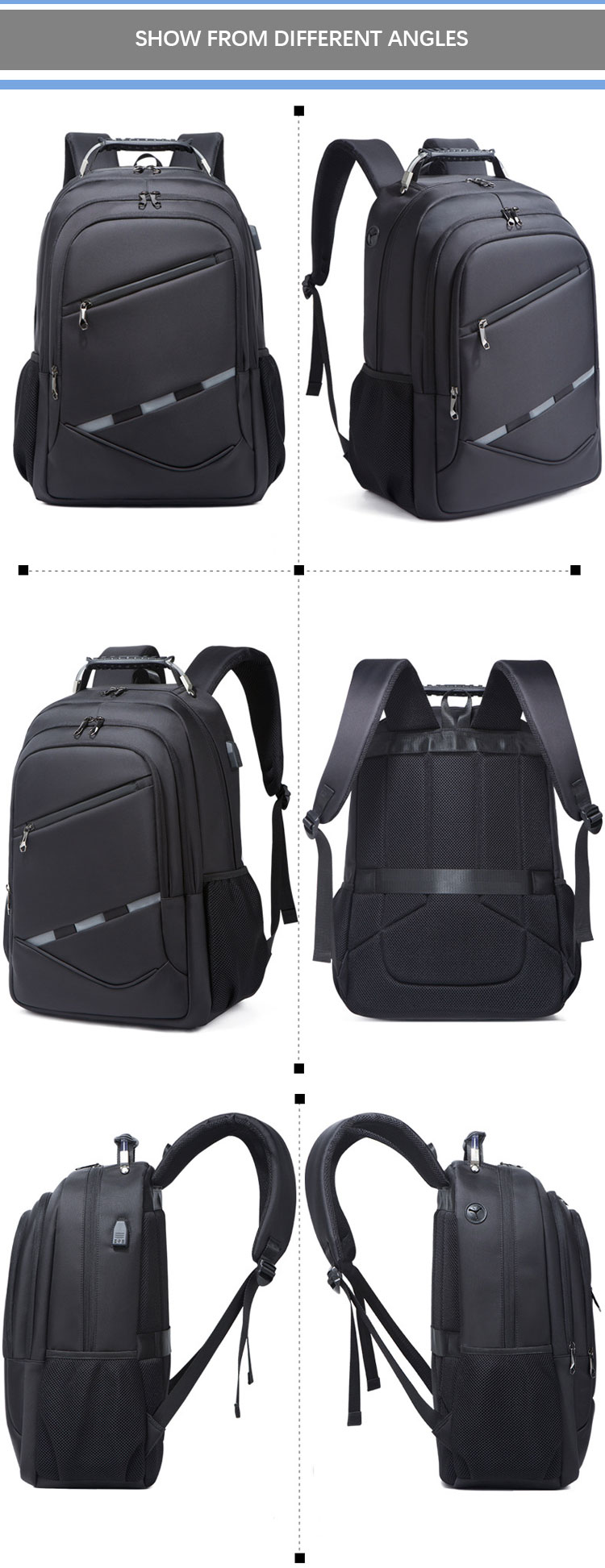 Custom Computer Backpack For Business Travel , Anti Theft Smart Backpack With USB