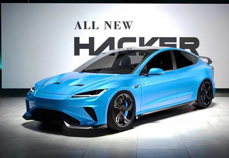 2024 Repair Tesla Body Kit Carbon Fiber Model 3 Spoiler Robot Style Front And Rear Bumper