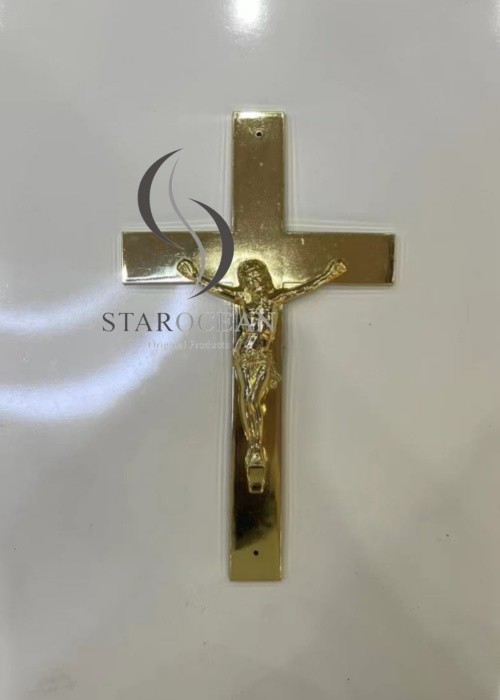 Golden PP Recycled Material Catholic Funeral Cross Classic Style ECO Friendly PF-02