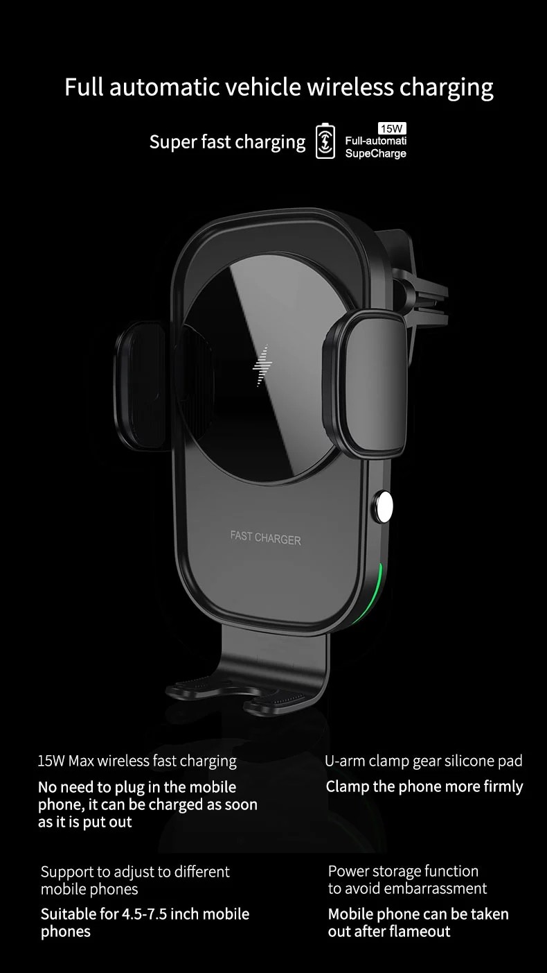 Wireless Car Charger Mount, Air Vent Cell Phone Holder for Car, Universal Car Phone Holder Cradle Compatible with iPhone
