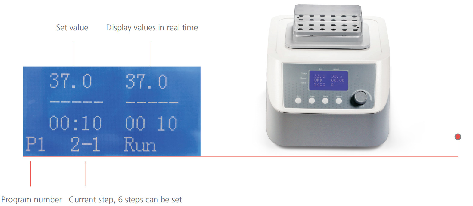 1500rpm 3 IN 1 Mixing Dry Block Incubator Laboratory Heating Cooling 200W
