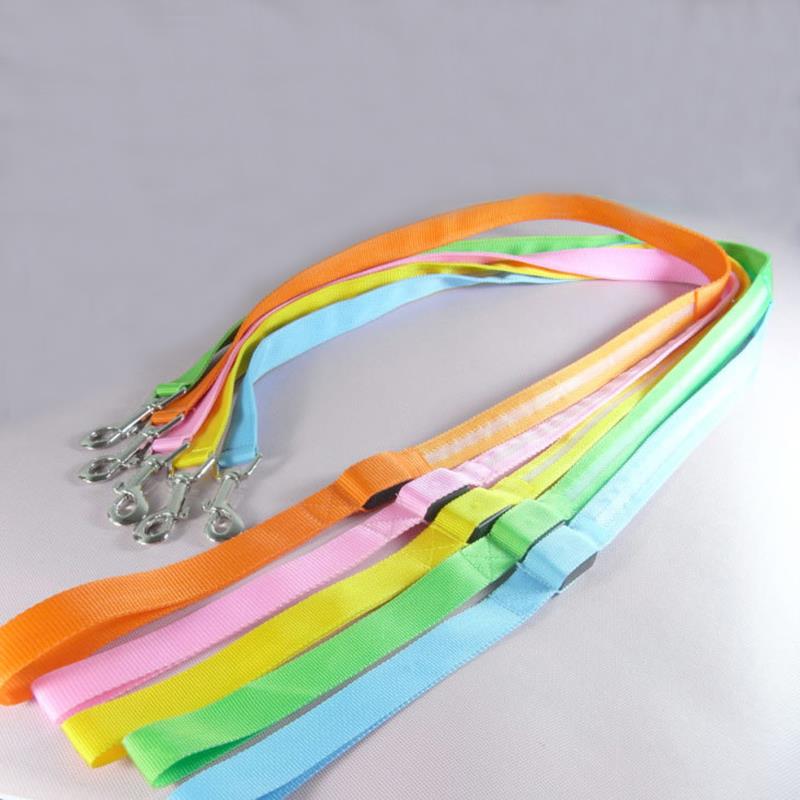 LED Lighted Dog Leash Night Safety Training Pet Lead Leashes