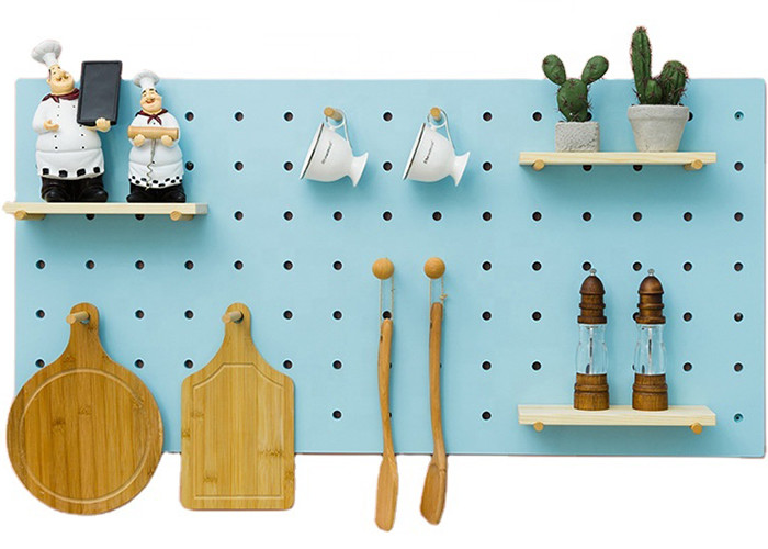 800KG/M3 Supermarket MDF Pegboard With Hook 5mm Hole Diameter