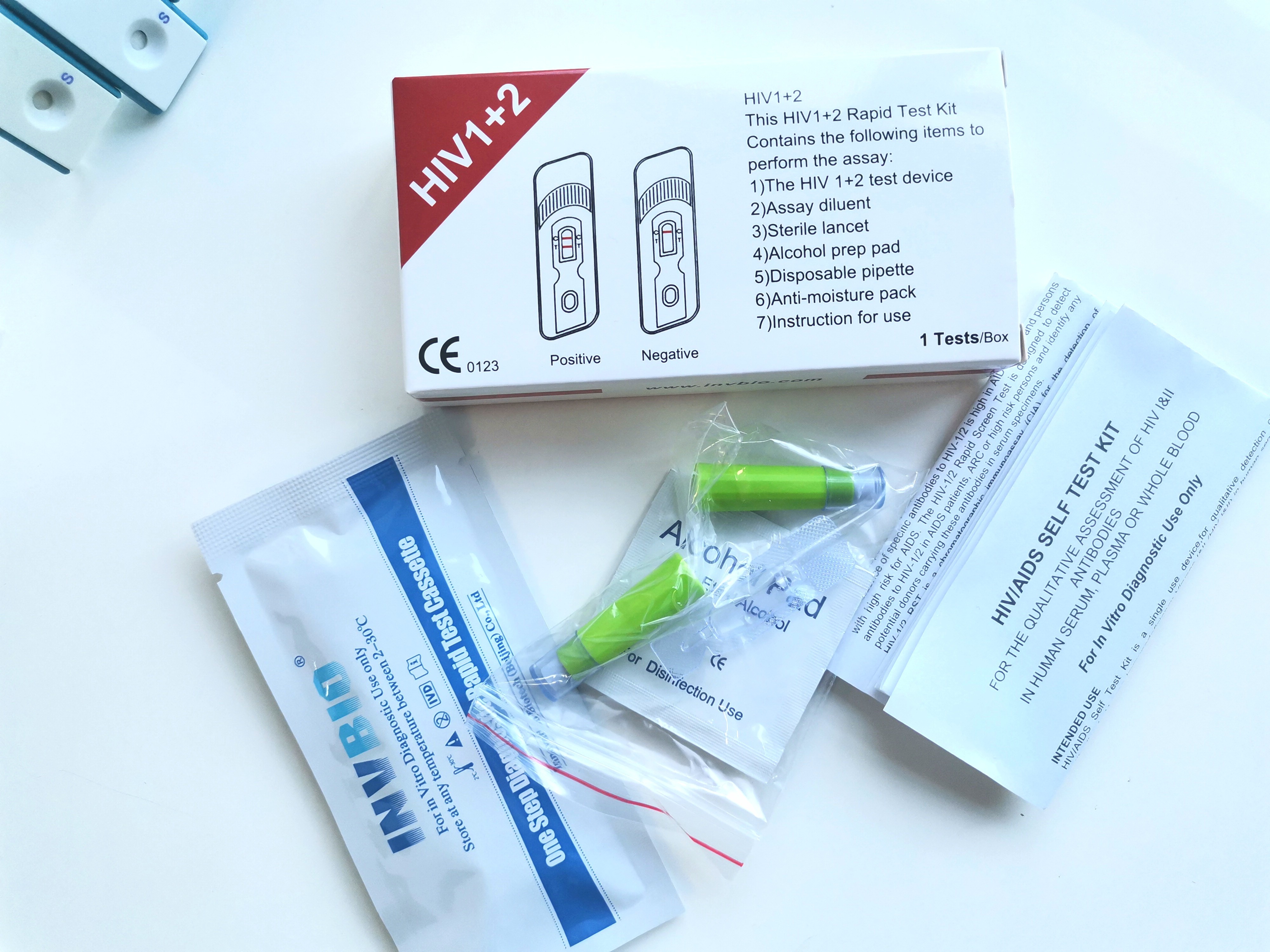 Hiv 1/2 Rapid Test Antigen Kit Antibody Reagent Self Home Test Cassette