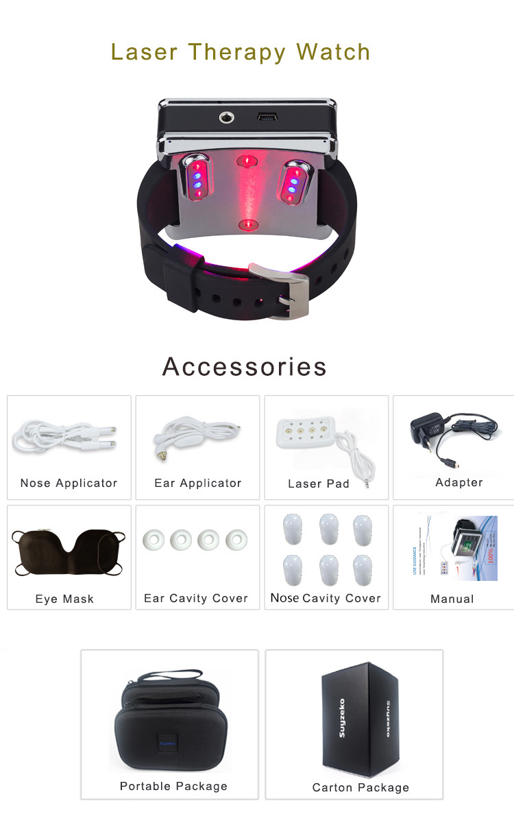 Three In One 650nm LLLT Laser Therapy Watch For Diabetes / High Blood Pressure Treatment
