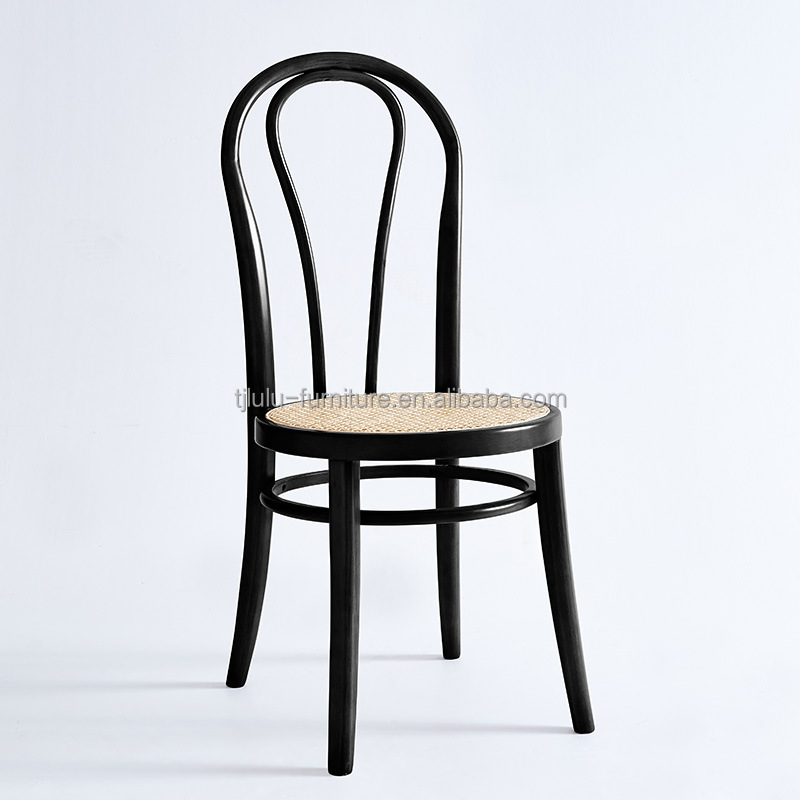 Customized Designs Woven Natural Rattan Solid Wood Dining Chair Furniture for Modern Restaurant Seating Arrangement